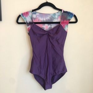 Lulli sweetheart printed mesh leotard